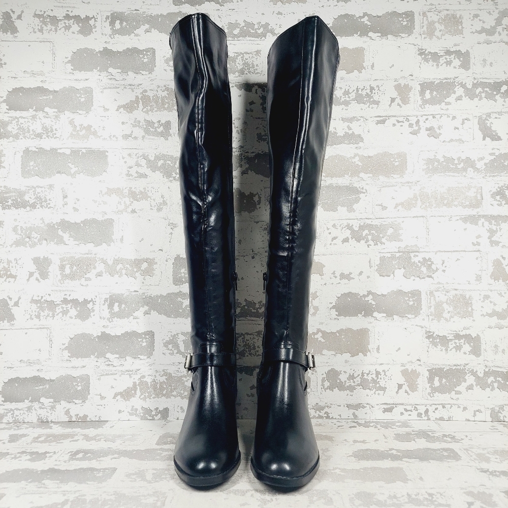 NEW DV by Dolce Vita Elyse Buckle Block Heel Black Over-The-Knee Boot M928 - Picture 3 of 12